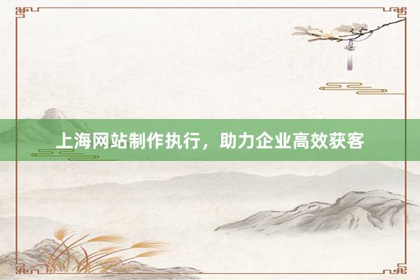 上海网站制作执行，助力企业高效获客