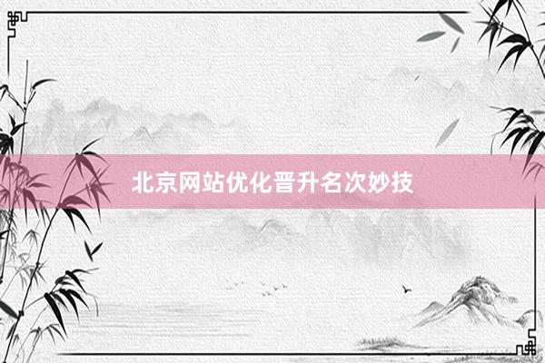 北京网站优化晋升名次妙技